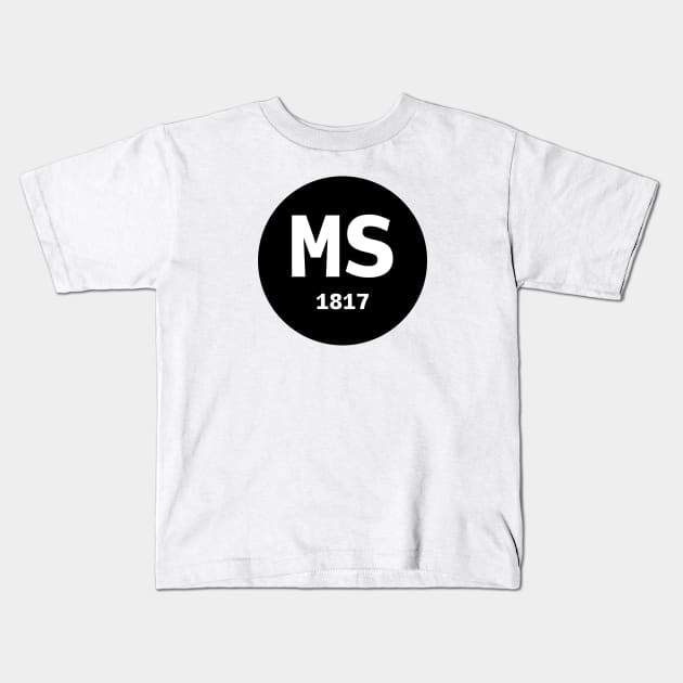 Mississippi | MS 1817 Kids T-Shirt by KodeLiMe